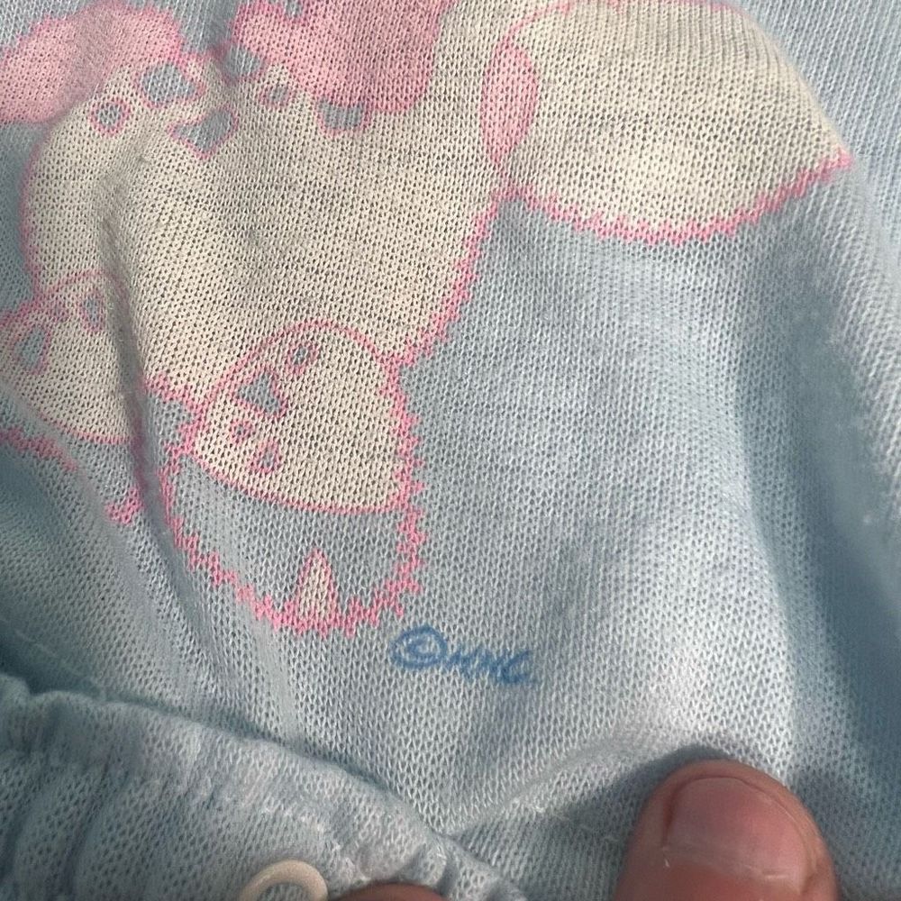 Vintage Lullaby Land 2 Piece Pajama Set Button-up Blue WbUnicorn Sz 12 Mths READ - Picture 8 of 8